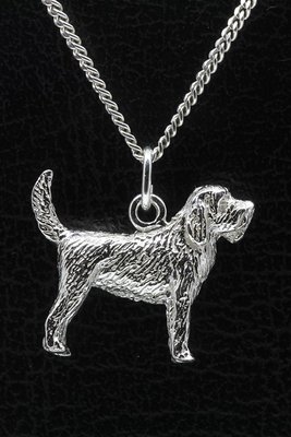 Zilveren Basset griffon vendeen grand ketting hanger - groot