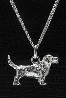 Zilveren Basset griffon vendeen petit ketting hanger - groot