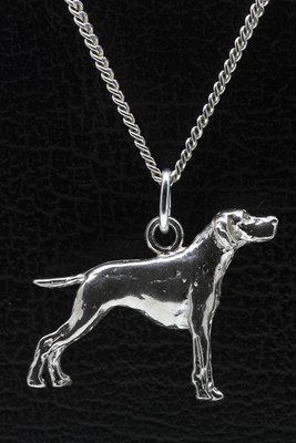 Zilveren Pointer ketting hanger - groot