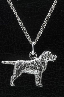 Zilveren Labrador retriever ketting hanger - groot