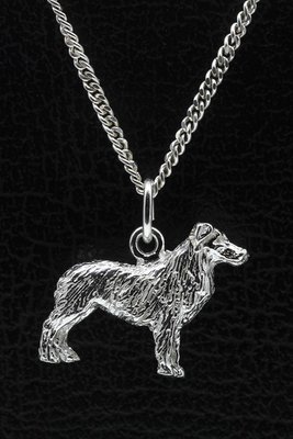 Zilveren Australische shepherd ketting hanger - groot