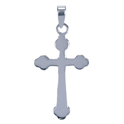 Zilveren Kruis glad ketting hanger