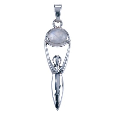 Zilveren Gaia met schelp ketting hanger