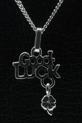 Zilveren Good luck ketting hanger