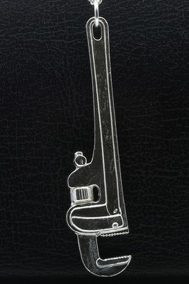 Zilveren Engelse sleutel - Moordenaar XL ketting hanger