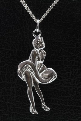 Zilveren Marilyn Monroe ketting hanger