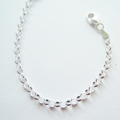 Zilveren Jasseron ketting 3. middel - dikte 3,5 mm - 45/50/60/70/80/90 cm