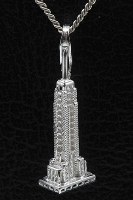 Zilveren Empire State Building NY hanger en/of bedel