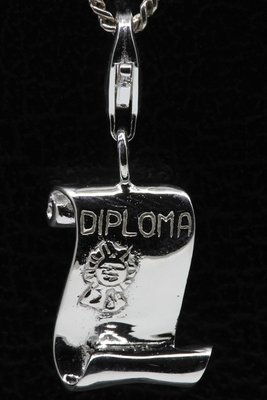 Zilveren Diploma hanger en/of bedel