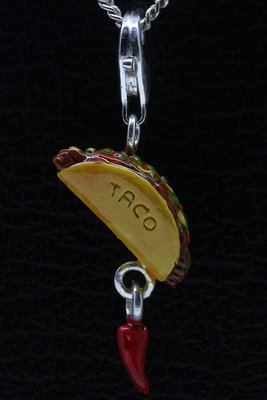 Zilveren Taco hanger en/of bedel