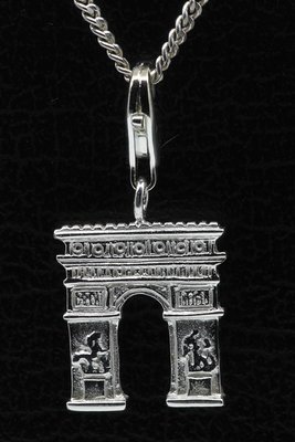 Zilveren Arc de Triomphe Parijs hanger én bedel