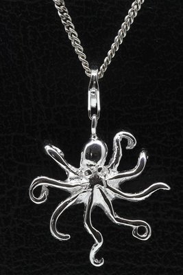 Zilveren Octopus hanger én bedel