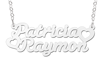 Zilveren Naamketting "Patricia - hart - Raymon"