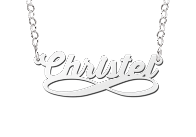 Zilveren Naamketting "Christel" met Infinity