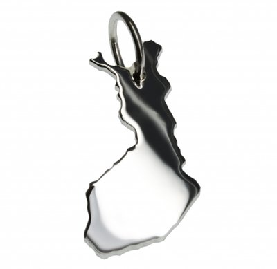 Zilveren Landkaart Finland ketting hanger