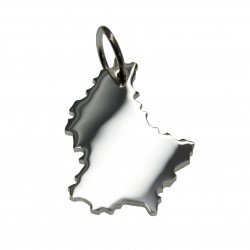 Zilveren Landkaart Luxemburg ketting hanger