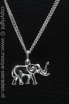 Zilveren Olifant klein ketting hanger