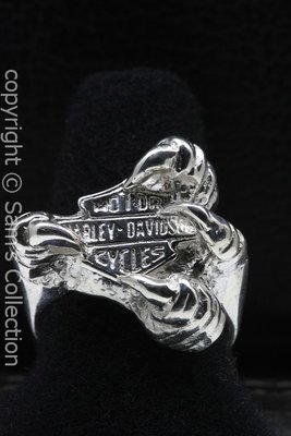 Zilveren Motor embleem met klauw ring