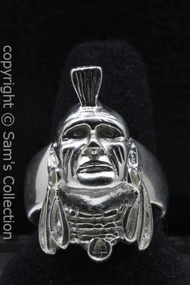 Zilveren Mohikaan indiaan ring