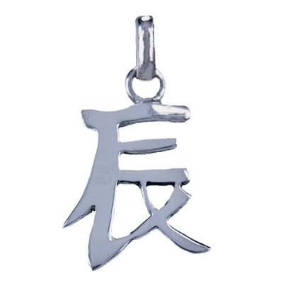 Zilveren Chinese horoscoop Draak - Enthousiast ketting hanger