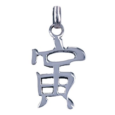 Zilveren Chinese horoscoop Tijger - Moed ketting hanger