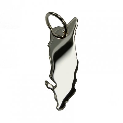 Zilveren Landkaart Aruba ketting hanger