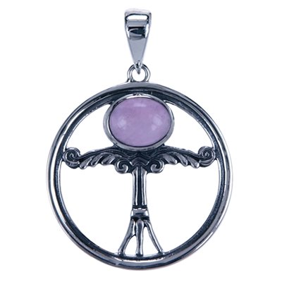 Zilveren Irminsul met amethyst ketting hanger