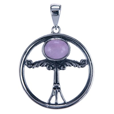 Zilveren Irminsul met amethyst ketting hanger