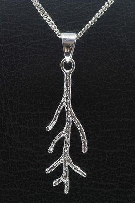 Zilveren Koraal ketting hanger