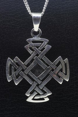Zilveren Keltische knoop vierkant ketting hanger
