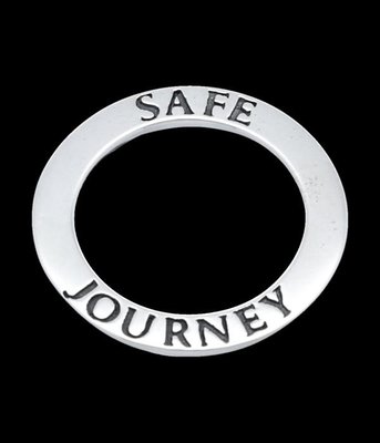 Zilveren Tekstring "Safe Journey" kettinghanger