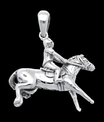 Zilveren Paard met ruiter kettinghanger