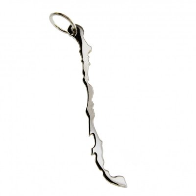 Zilveren Landkaart Chili ketting hanger