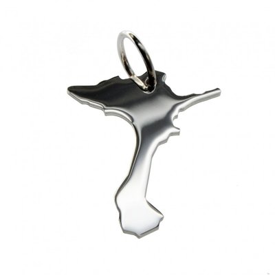 Zilveren Landkaart Formentera ketting hanger