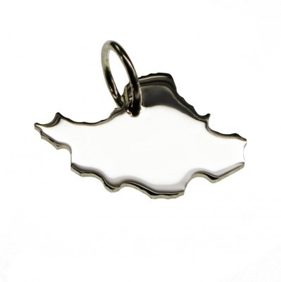 Zilveren Landkaart Iran ketting hanger