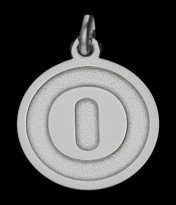 Zilveren Letter O rond mat-glans ketting hanger